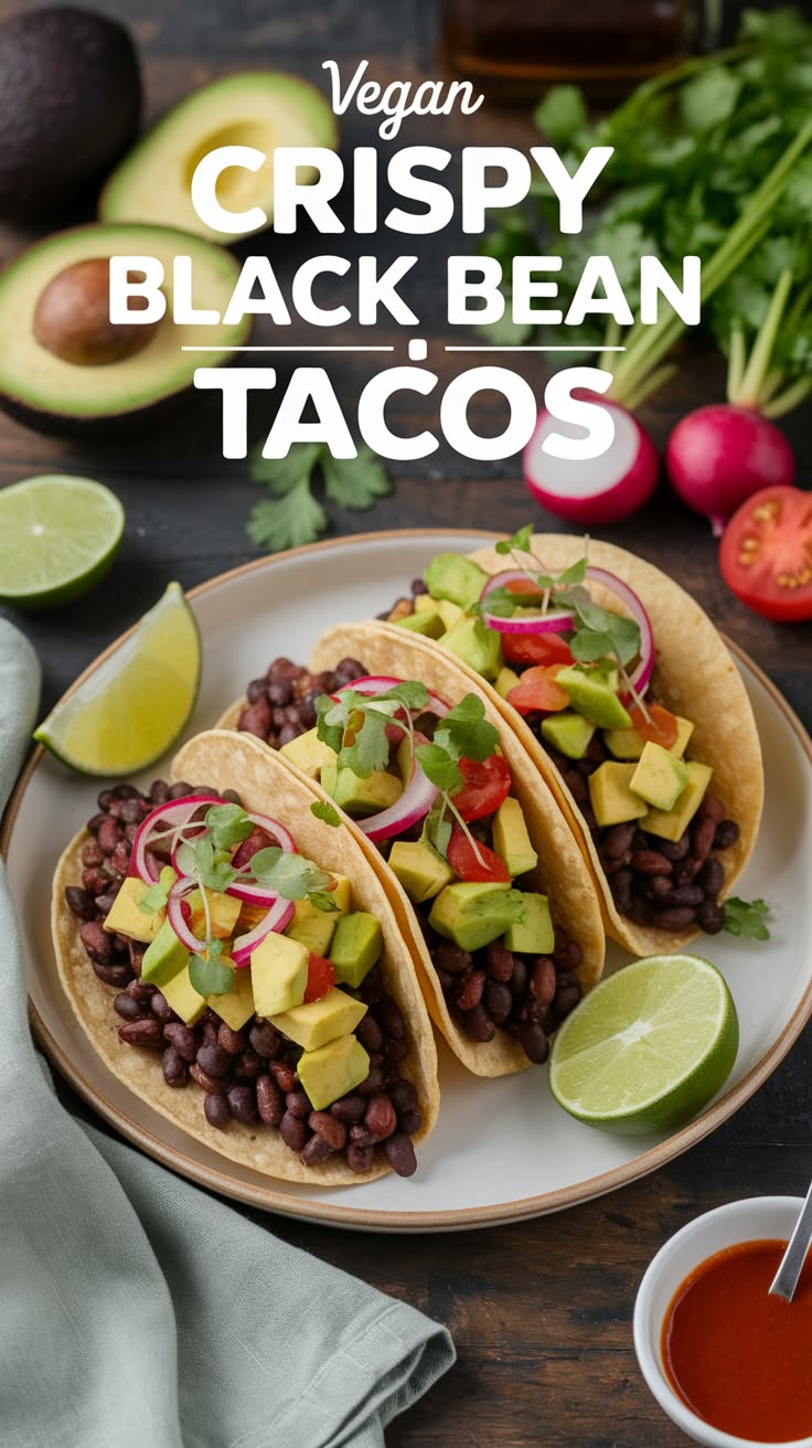 Vegan Crispy Black Bean Tacos - Easy Food Guide