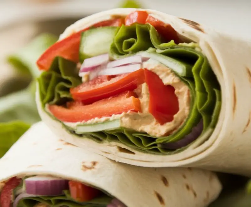 Veggie hommus pinwheel wrap ingredients