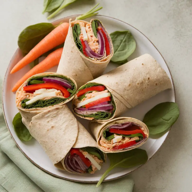 Veggie hommus pinwheel wraps