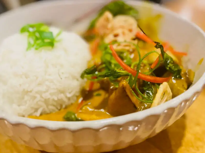 Thai Yellow Curry Recipe cooked dish with rice