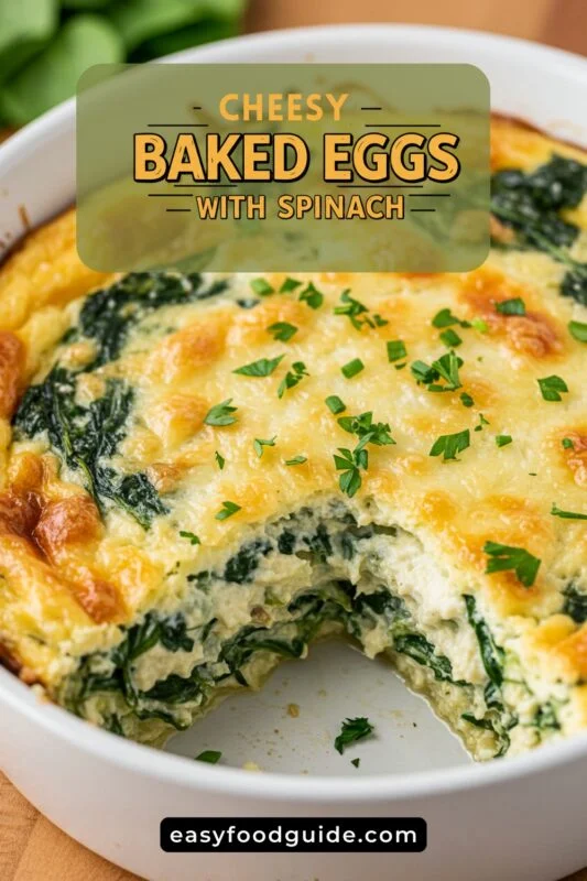 cheesy-baked-eggs-05 Cheesy baked eggs with spinach on ramekin