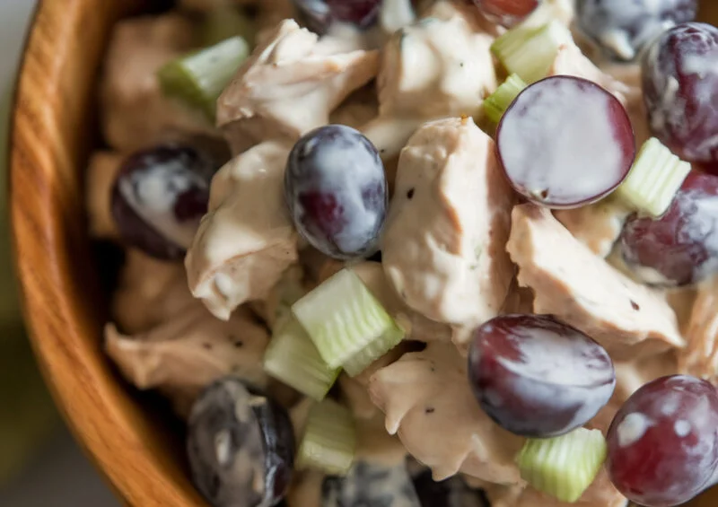 Chicken grape salad before adding the pecans