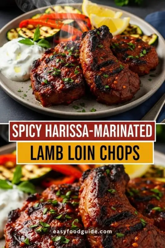 harissa-marinated-lamb-loin-03 Juicy lamb loin chops marinated in a spicy harissa, beautifully charred on the grill.