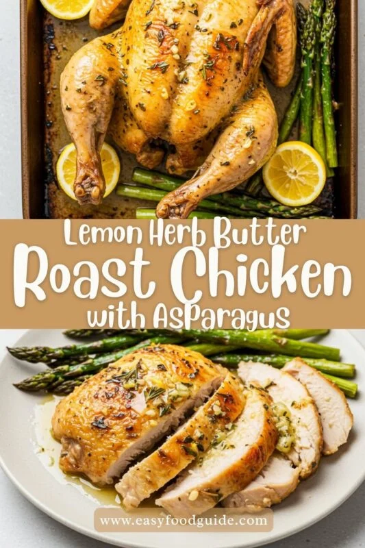 Lemon Herb Butter Roast Chicken Asparagus