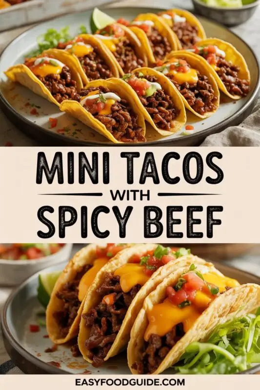 If you're in the mood for a fun and flavorful dish, look no further than these Mini Tacos with Spicy Beef.
