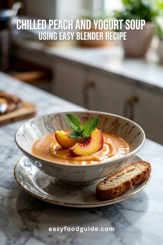 peach-yogurt-soup-01 Craving a light and fruity dish? This chilled peach and yogurt soup is summer in a spoon—read on to get the recipe and savor the sunshine in every bite!