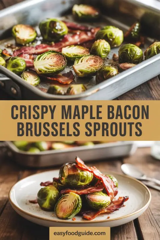 Crispy Maple Bacon Brussels Sprouts are the perfect sweet and savory side dish for any meal. Try this easy recipe today and enjoy bold, comforting flavor!