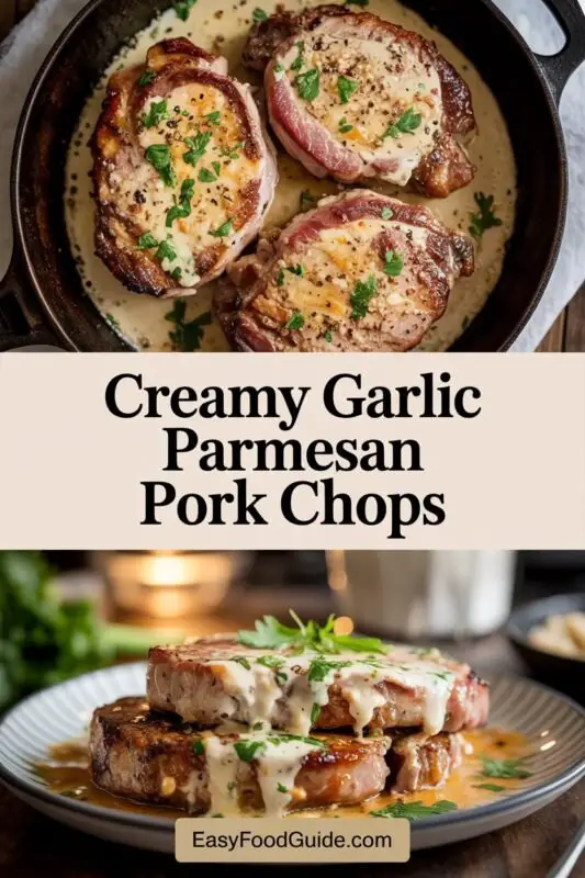 Creamy garlic parmesan pork chops
