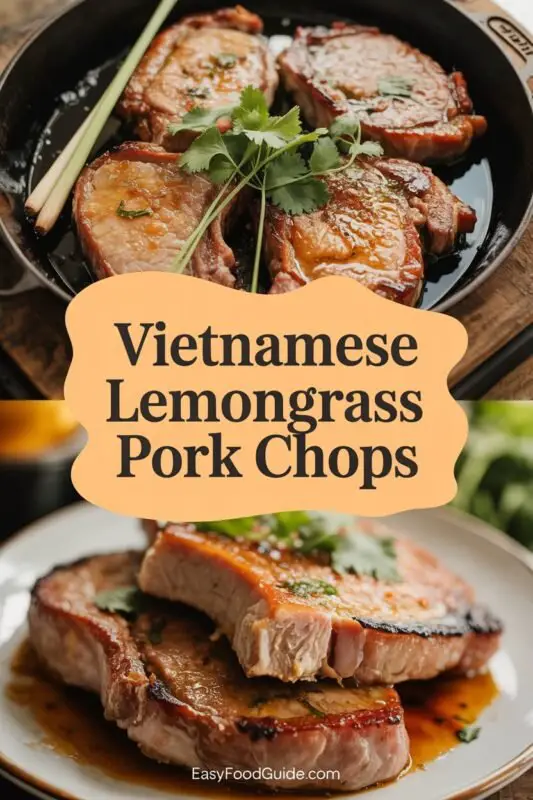 Grilled Vietnamese lemongrass pork chop with broken rice and pickled vegetables on a wooden table.