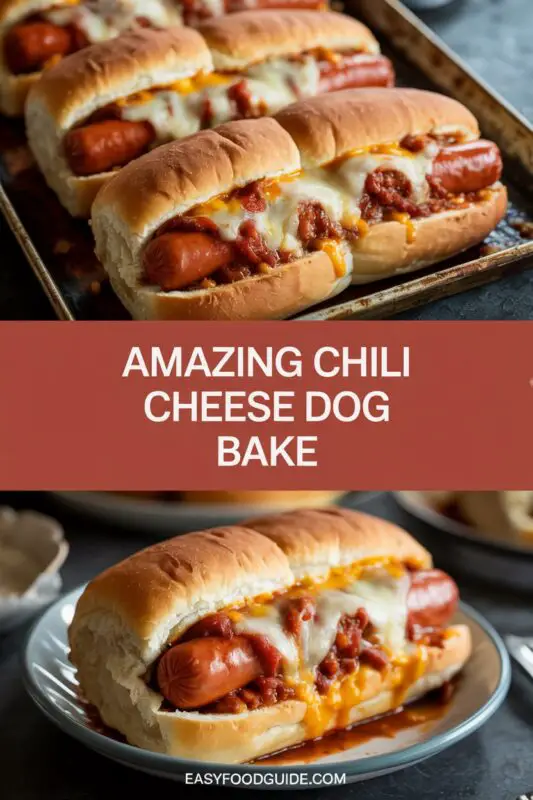 Baked chili cheese dogs with crescent dough, chili, and melted cheese, garnished with green onions.