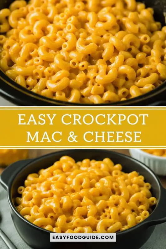 A bowl of creamy macaroni and cheese with melted cheese sauce, served in a rustic kitchen setting.