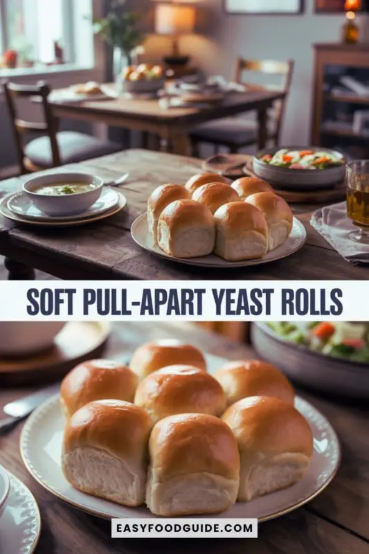 soft-pull-apart-rolls-2 A basket of golden Parker House Dinner Rolls with melted butter, ready to be served.