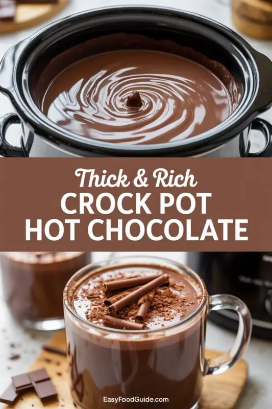 A steaming mug of thick hot chocolate topped with whipped cream and marshmallows on a rustic table.