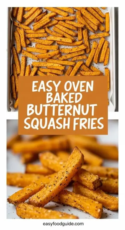Crispy butternut squash fries on a plate with dipping sauce, garnished with herbs.