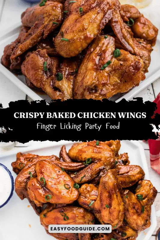 A colorful display of crispy baked chicken wings with parsley and dipping sauces on a festive table.