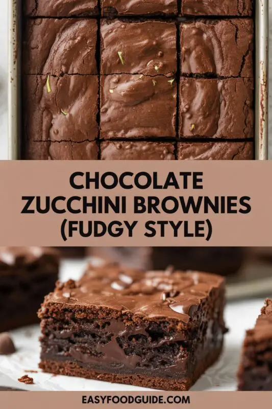 These fudgy chocolate zucchini brownies are a rich, moist treat that combines shredded zucchini with cocoa powder and melted dark chocolate for indulgence.