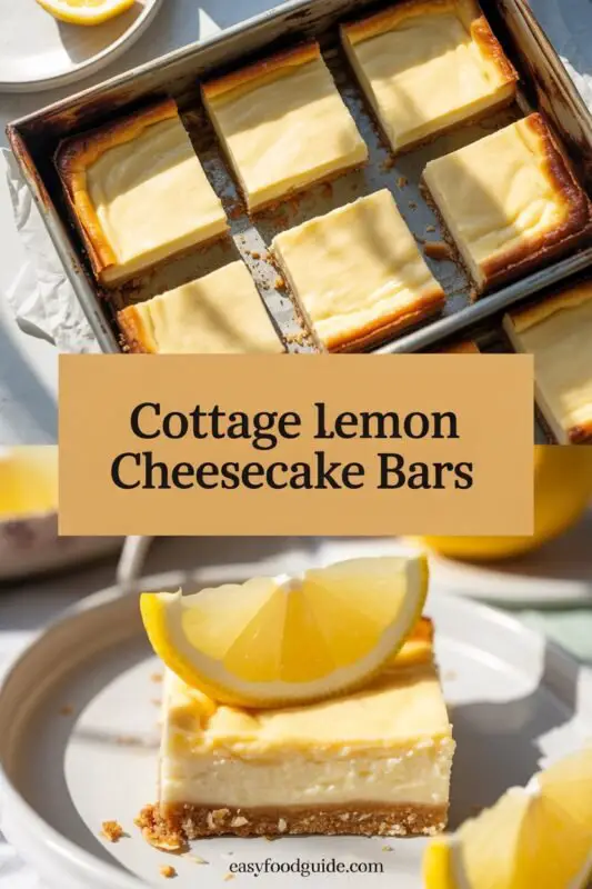 Healthy Cottage Cheese Lemon Cheesecake Bars