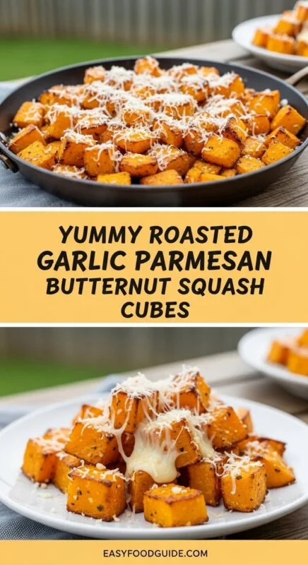 Garlic Parmesan Roasted Butternut Squash Cubes