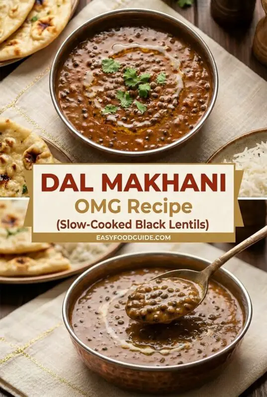 dal-makhani-2 A bowl of creamy Dal Makhani garnished with coriander, served with naan and rice.