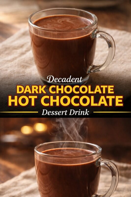 dark-chocolate-hot-chocolate-3 Decadent Dark Chocolate Hot Chocolate Dessert Drink