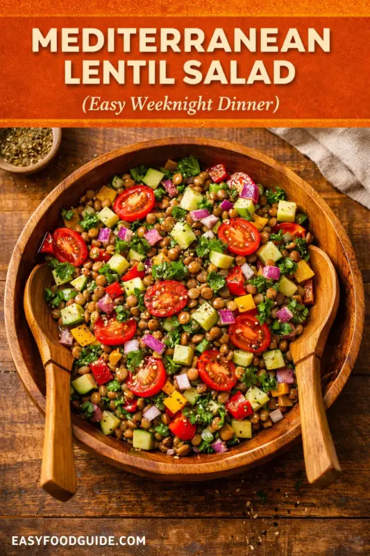 A vertical composite graphic. The top and bottom photos show colourful roasted stuffed bell peppers (red, yellow, green) filled with meat and topped with melted cheese and parsley, on a metal pan and wooden board. Central bold text reads: 'Hearty KETO STUFFED BELL PEPPERS' and '(Low Carb Beef)' in an ochre-orange banner. Website URL 'EASYFOODGUIDE.COM' is included at the bottom of the banner and on the wooden board.