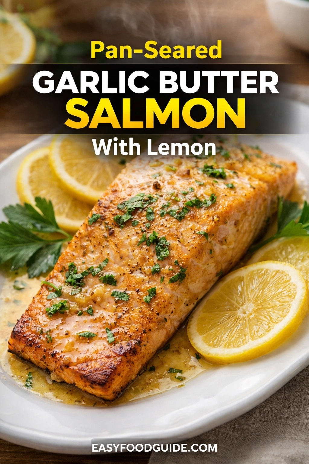 Quick curry-spiced lamb meatloaf: steaming, sliced loaf on rustic ceramic plate — golden-brown crust, herb-flecked interior with visible onions. Small bowl of apricot chutney in background. Text: “Quick Curry-Spiced Lamb Meatloaf – For Busy Nights” + EASYFOODGUIDE.COM. Fast, flavorful, globally inspired dinner ready when time is tight.